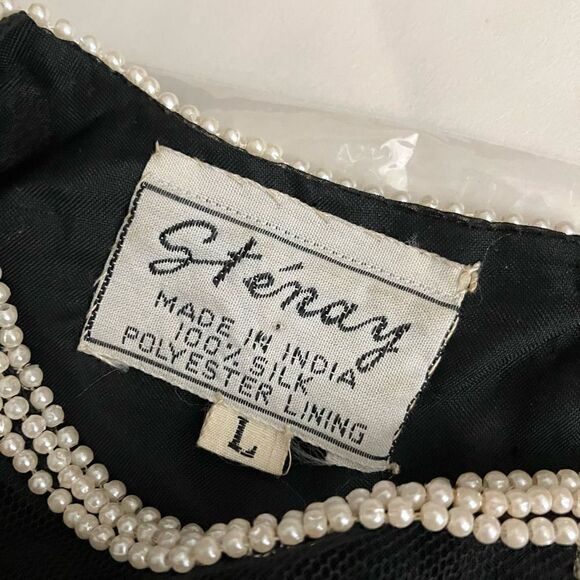 Stenay Vintage Fully Beaded Sequined Silk Blouse / SZ: L - Picture 8 of 8